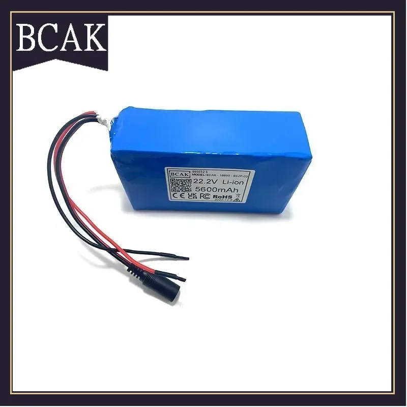 BCAK Style 22.2V 6S2P with BMS 5600mAh 18650 Lithium Battery 25.2V 5600mAh Lithium Ion Battery Pack