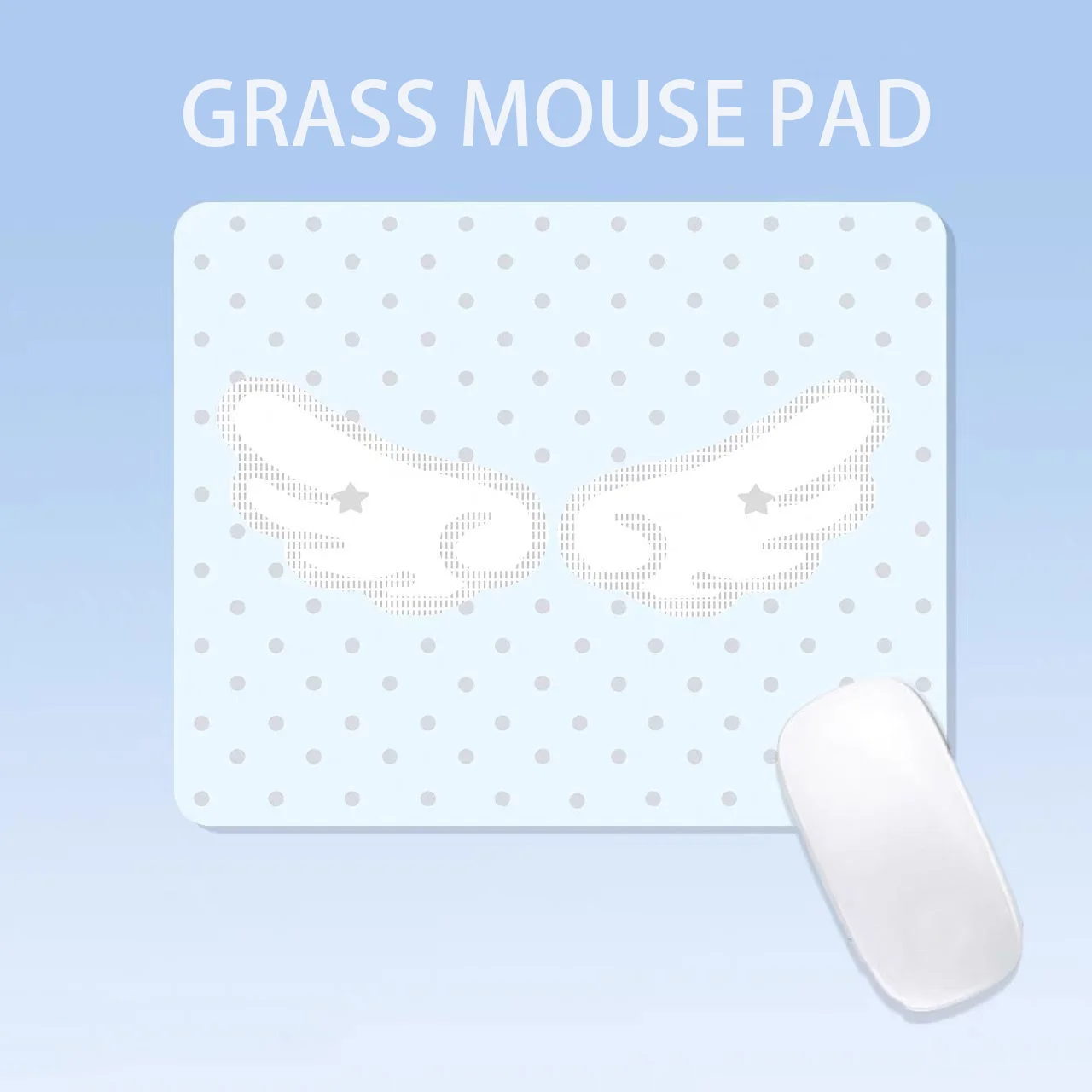 

Polka Dots Wing Cute Photovoltaic Glass Mouse Pad Tempered Upgrade Smooth FPS Pc Game & Office Specific Mousepad Laptop Desk Mat