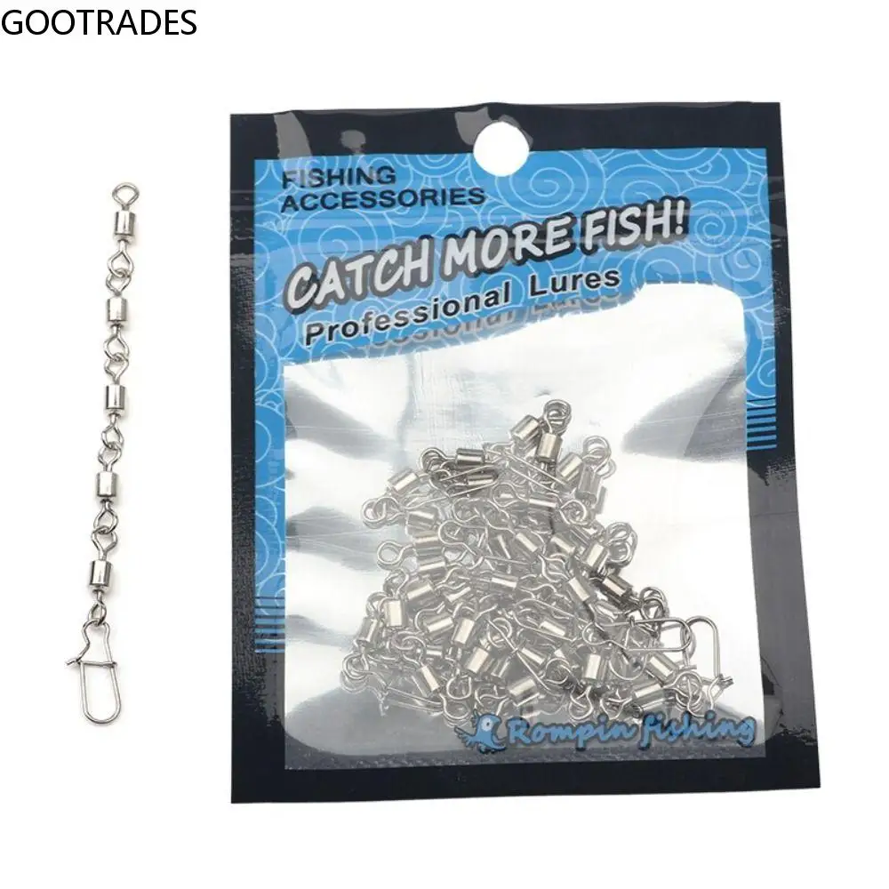 

10 PCS 8.2cm Stainless Steel Rolling Swivel Snap Anti-bite Chain Swivel Anti-Bite Snap Fishing Accessories