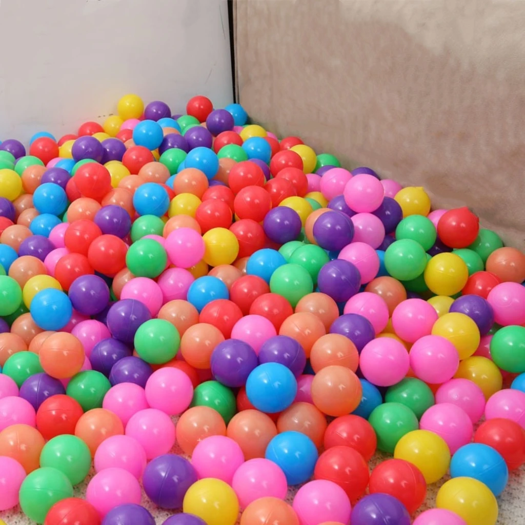 100Pcs Thick Colorful Ocean Wave Balls Hollow Cushion Plastic Pit Fill Spheres Pool Yard Leisure Stress Relief