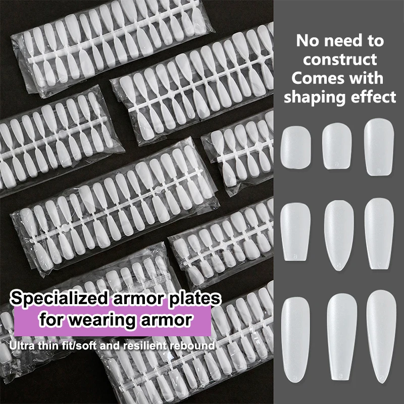 300 Pcs/Bag Fake Nail Tips Matte Coverage Transparent False Nails Tips Gel Nails Extension Diy Practice Nail Tool