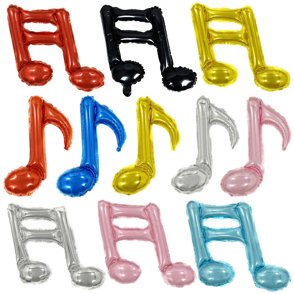 Nota de música balões de folha cor nota de música mylar balões cantor rock discoteca música festa tema decoração festa de aniversário suprimentos