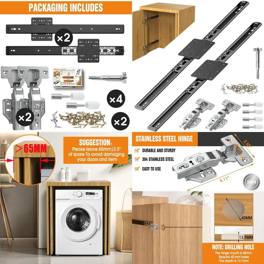 

24 пары скрытых направляющих для дверей шкафов: скрытые петли и направляющие для бесшовного дизайна