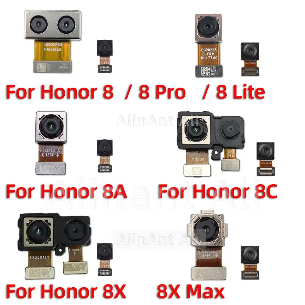 AiinAnt Rear Main Back Camera Module Front Camera Flex Cable For Huawei Honor 8 8A 8C 8s 8X Lite Pro Max Repair Phone Parts