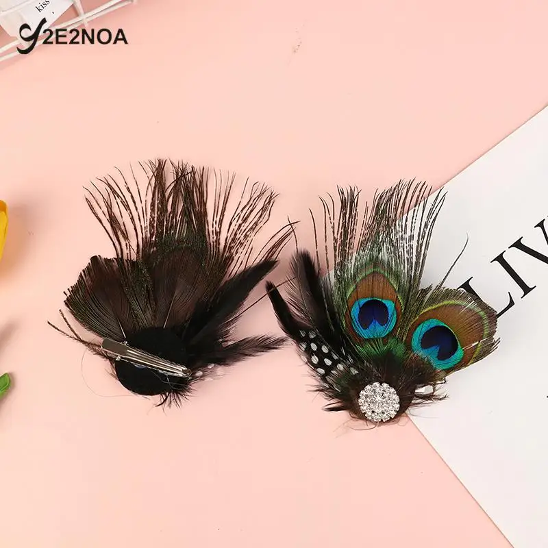 Cute Peacock Feather Hair Clip Beautiful And Stylish Feather Hairclip Fashion Hair Decor Alligator Hair Clip For Girls