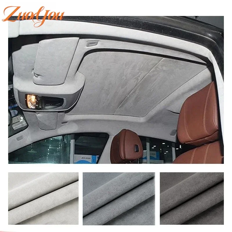 

Self Adhesive Suede Fabric Sticky Synthetic Leather Velvet Fabric for Car Upholstery Modification Headliner Decor Car Stickers