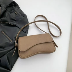 Fashion Solid Zipper Hasp Saddle Pu Shoulder Bags 2024 High Quality Versatile Ladies Bag Bolsos De Señora Bolsas De Hombro