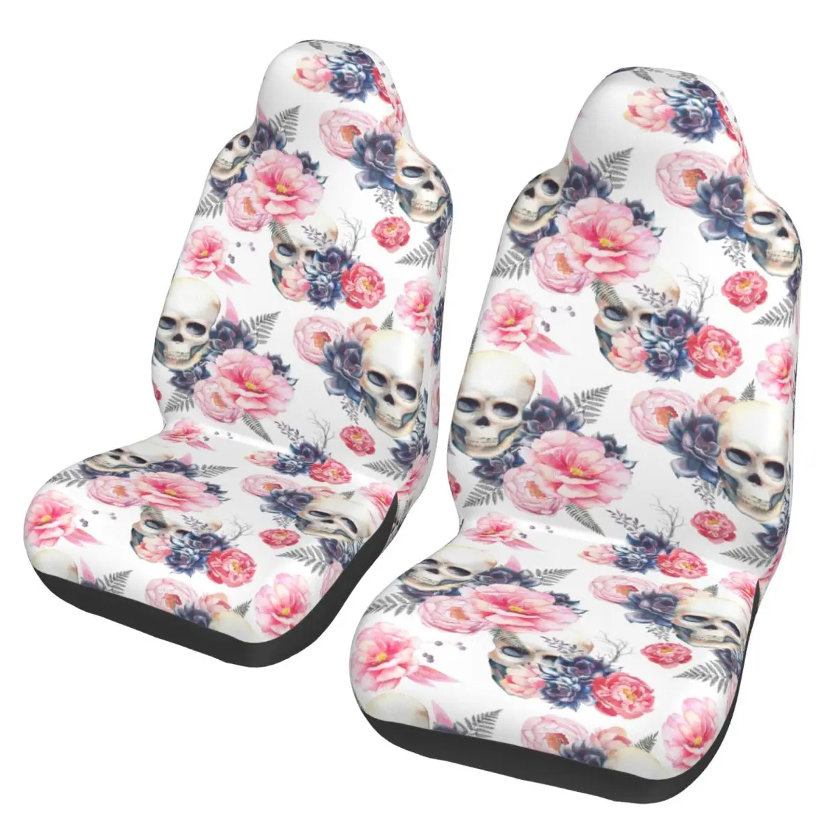 

Floral Skull Universal Car Seat Cover Four Seasons Suitable For All Kinds Models Modern Car Seat Covers Fabric Fishing