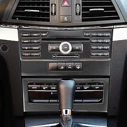 For Mercedes Benz E Class Coupe W207 C207 2009-2013 Console CD Panel Frame Carbon Pattern Decoration Trim Interior Car Accessory