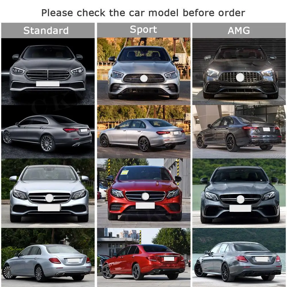 

Gloss Black For Benz E Class W213 E63 AMG Sport Bumper 2016-2021 Not Standard Rear Bumper Lip Diffuser With Exhaust Tips