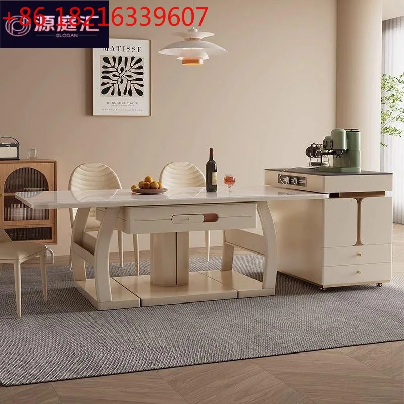 YAO cream style mahjong table dining table tea table integrated modern simple household dining  multi-function automatic