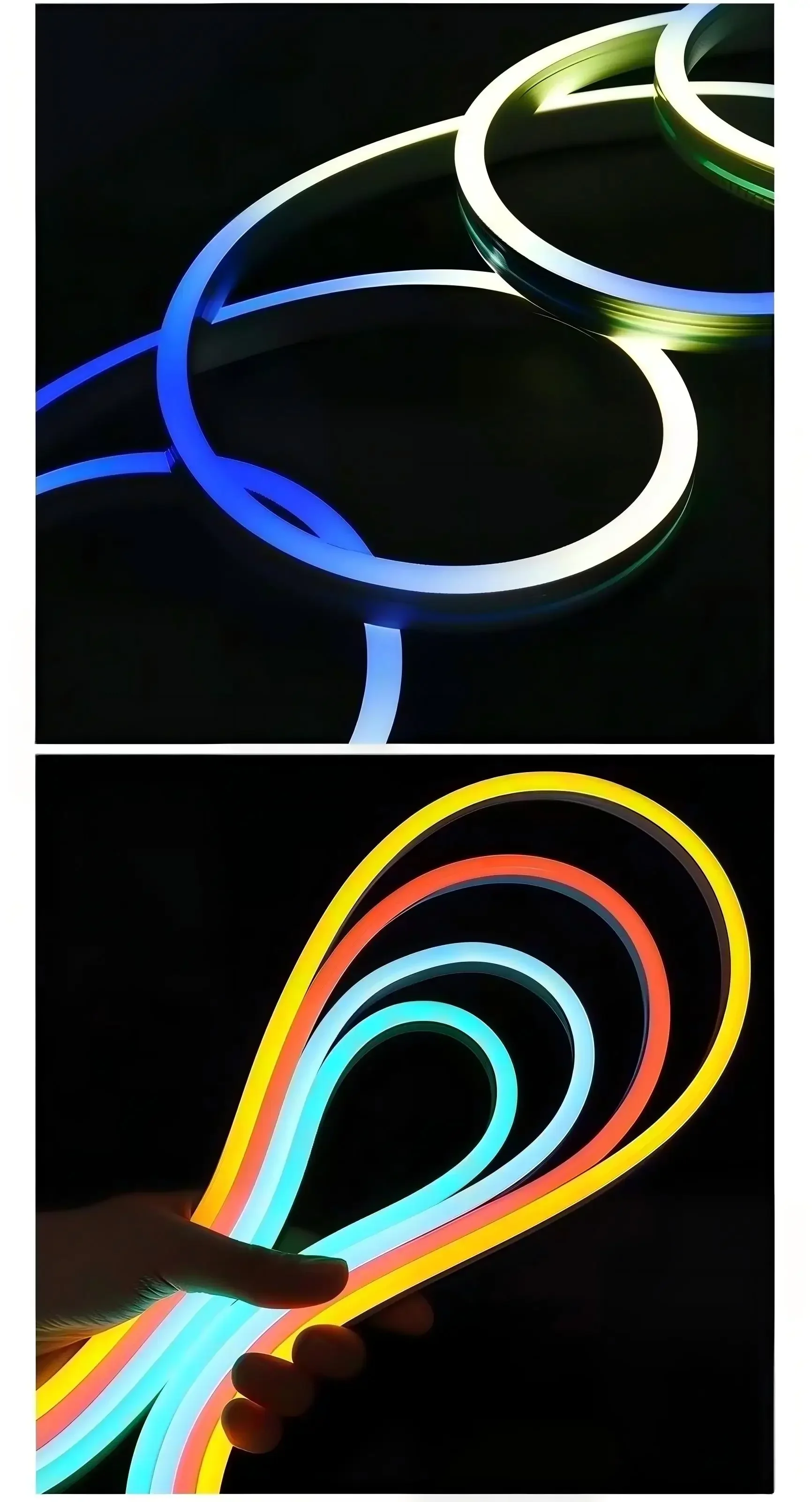 LED Neon Light Strip DC 12V Waterproof Neon Sign 6X12mm Silicone Rope Lights Flexible Lamp Decoration with DC Plug/2pin Wire
