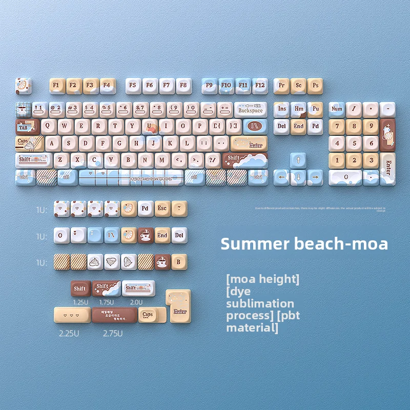 

Колпачки для клавиш на тему летнего пляжа — набор ключей MOA Sublimation 131, для настройки механической клавиатуры