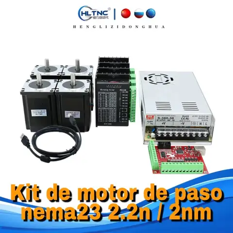 Motor HLTNC CNC Kit 2.2N 2Nm 3A Nema 23 57 X 82mm 76mm Stepper Motor TB6600 DM542 DM556 Driver + 350W Power Supply MACH3 Controller