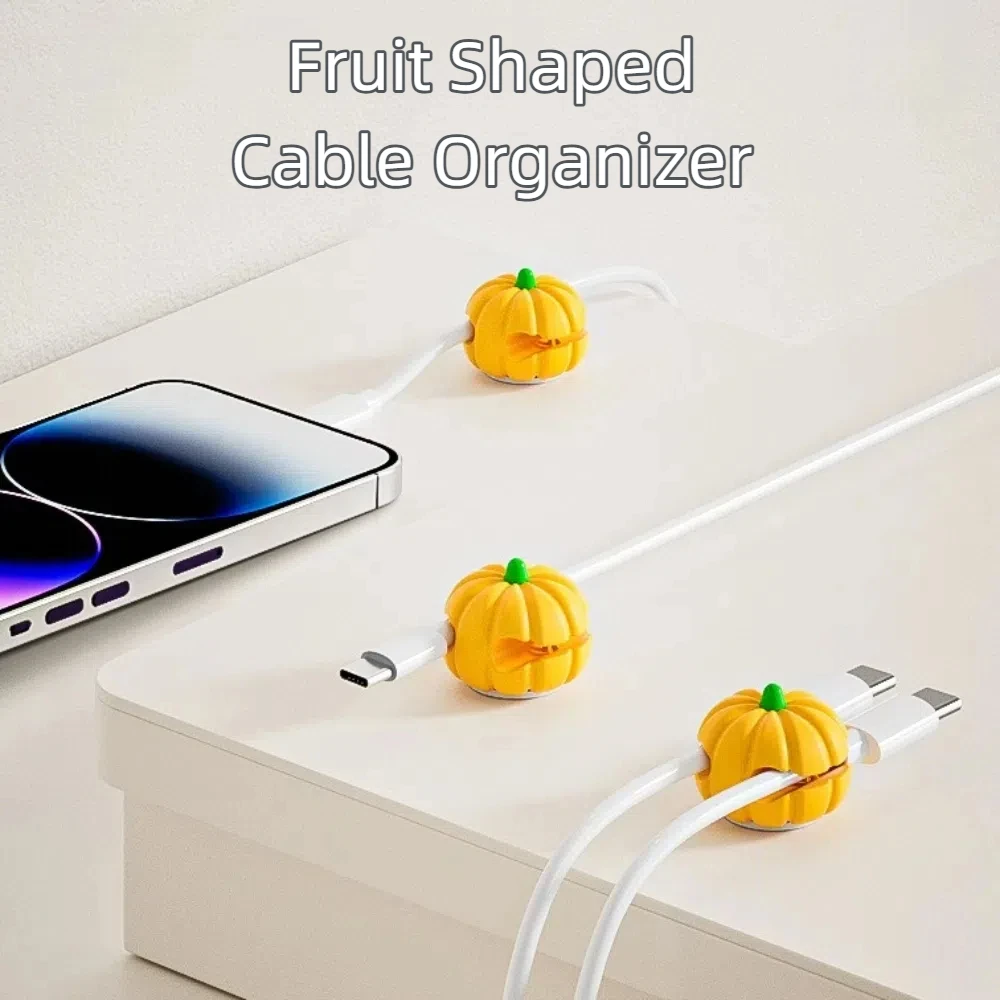 5 pezzi nuovo organizzatore avvolgicavo a forma di frutta TPR supporto per cavo carino zucca banana carota mini protezione per cavi uso domestico