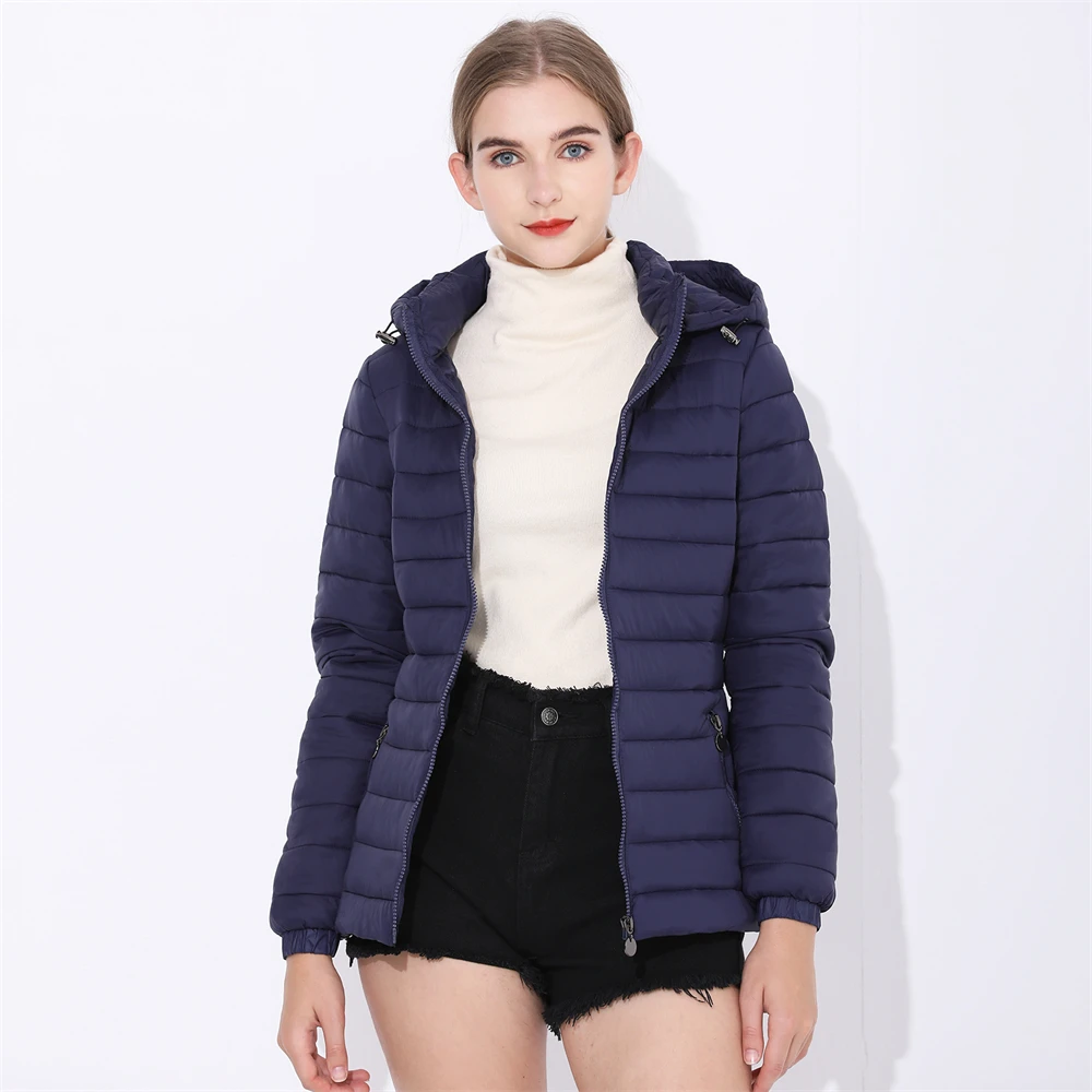 COUTUDI Hooded Puffer Jacket For Women, Lightweight Warm Down Coat, Casual Female Windbreaker, Fashion Winter Outwear For Women