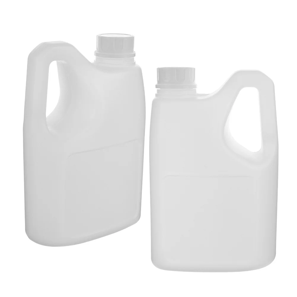 

2pcs Plastic Juice Bottle With Handle 2L Reusable Liquid Container For Juice Syrup Honey Milk Storage Empty Jug With Lid
