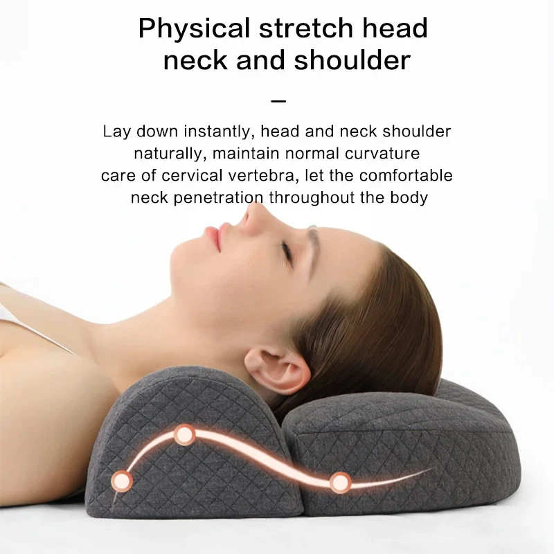 Almohada Cervical de Espuma Viscoelástica, Ergonómica y Ortopédica, con Soporte para el Cuello, para Dormir de Lado, Alivio del Dolor al Dormir