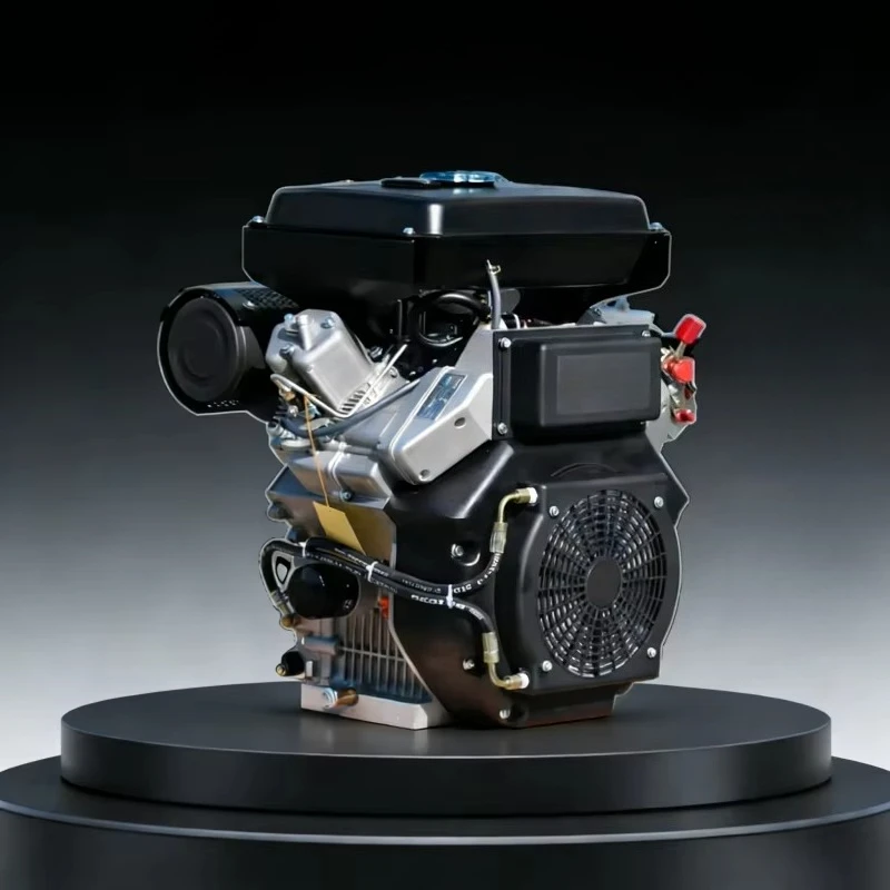 Two-cylinder diesel engine 20HP 912cc air-cooled, electric start 4-stroke, efficient, small, suitable for small machinery