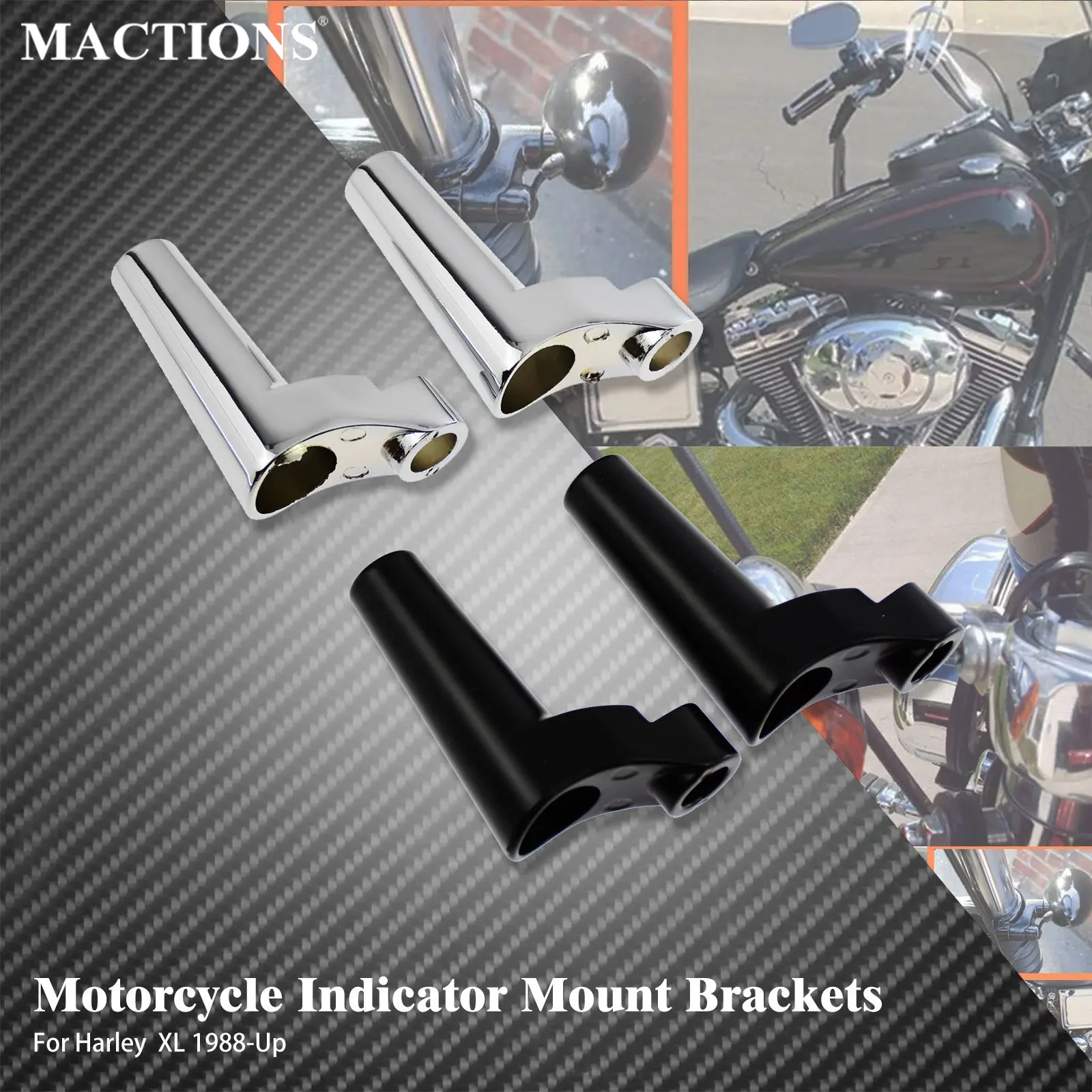 

Motorcycle Turn Signal Mount Brackets Indicator Relocation Kit For Harley Sportster XL883 1200 1988-Up Dyna Low Rider FXDF 91-05