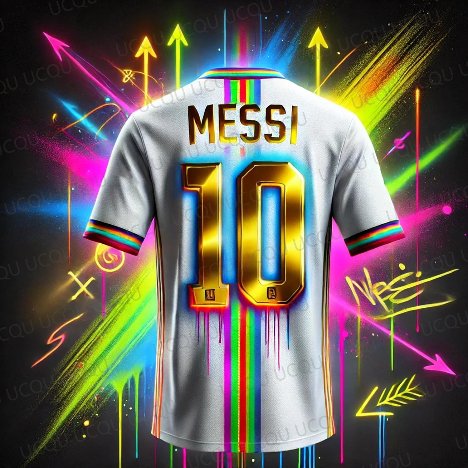 2026 Messi 10 The GOAT Jersey Street Graffiti Culture Voetbalshirt AI Design Speciale editie Voetbaltenue Casual sportkleding