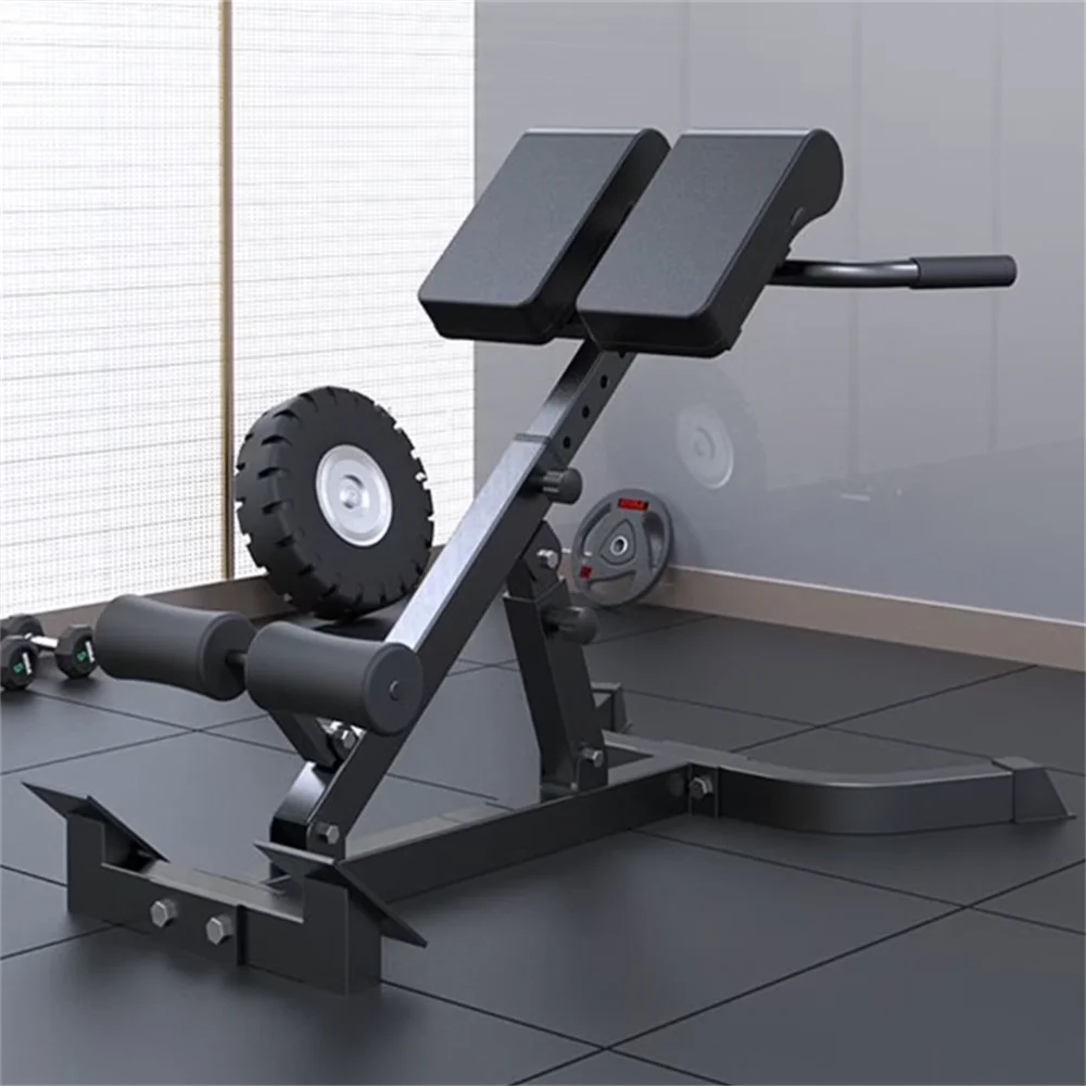 

Roman Chair Back Extension Folding Roman Chair Bench Strength Training Supplies, Adjustable Lower Back Extension Machine Black