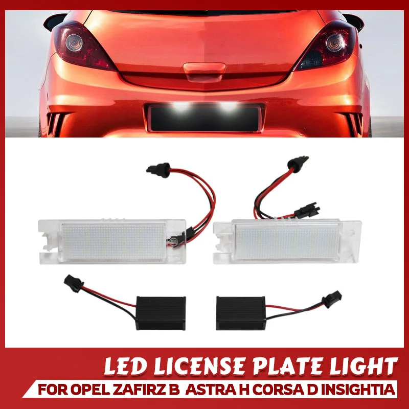 2PC x dahosun LED License Plate Lights For Opel Zafirz Astra Corsa Insightia Car Rear Number Plate Lamp