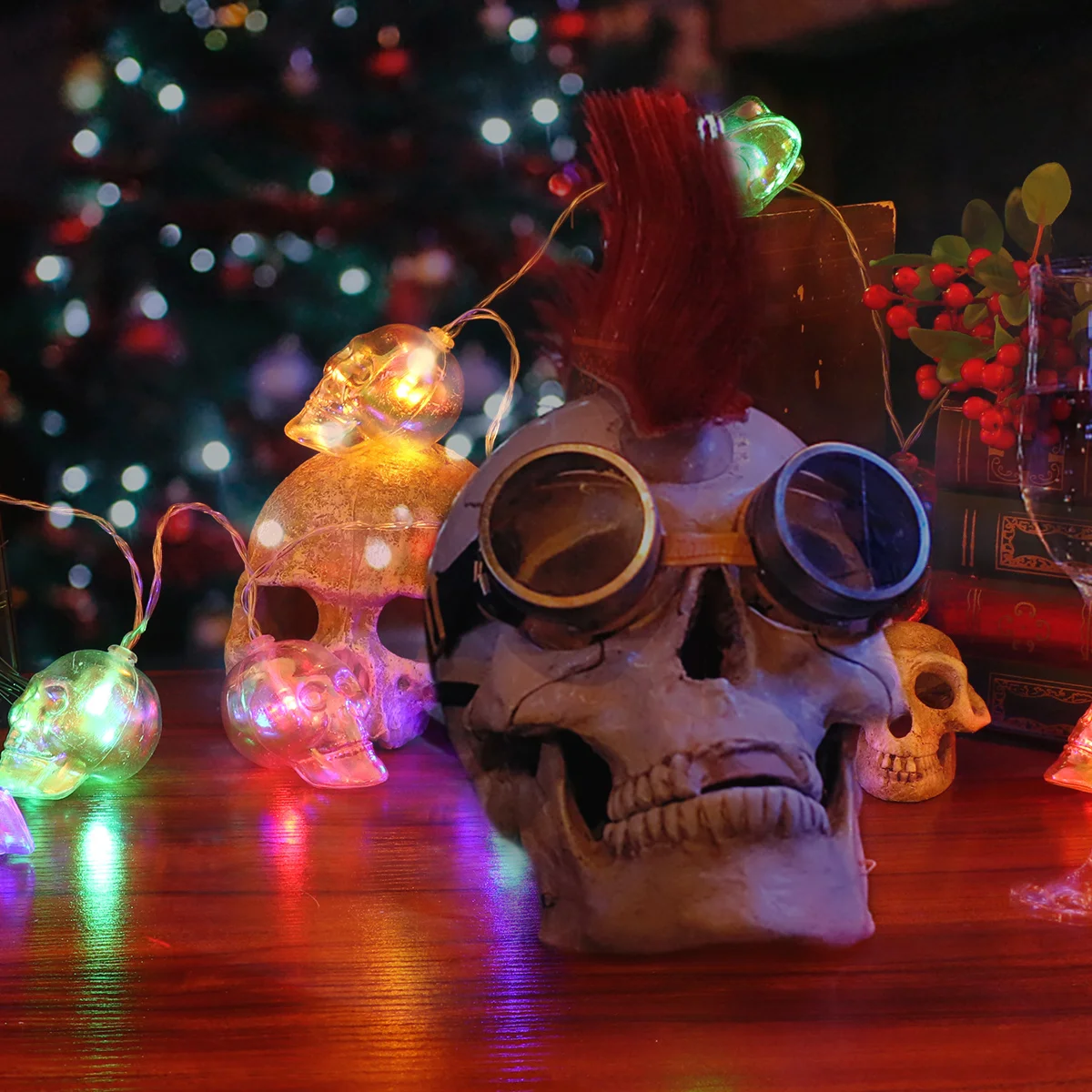 

1pc Skull Head String Lamp Halloween Led Light String For Party Garden Outdoor Decorative Lanterns Reusable Energy Saving