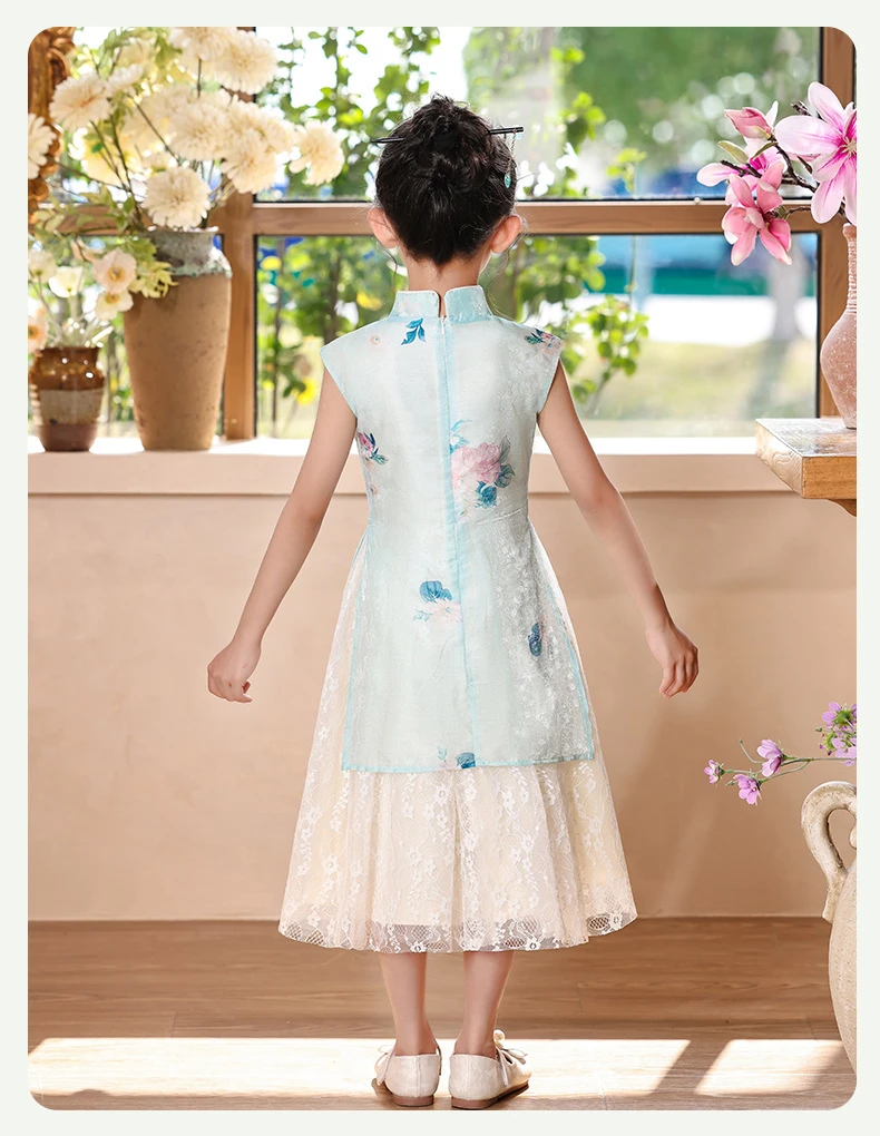 2025 صيف جديد الصينية تحسين شيونغسام تنورة جميلة فستان حفلة للأميرات تشيباو الفتيات السنة الجديدة ملابس هدايا أعياد ميلاد للأطفال #2