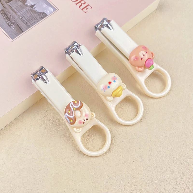 Cute Cartoon Nail Clippers para estudantes, aço inoxidável, conveniente, portátil, ferramentas de manicure, casa