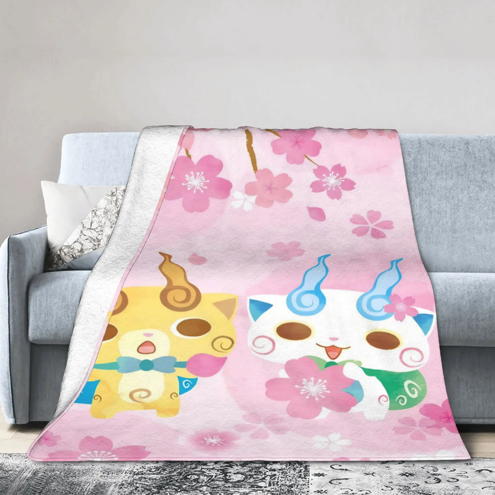 Yokai Watch Game Blanket Tomnyan Flannel Funny Breathable Throw Blanket for Home Spring Autumn