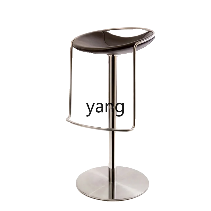 

LTT Lift Bar Chair Household Stainless Steel Light Luxury Bar Chair Italian Leather High Stool