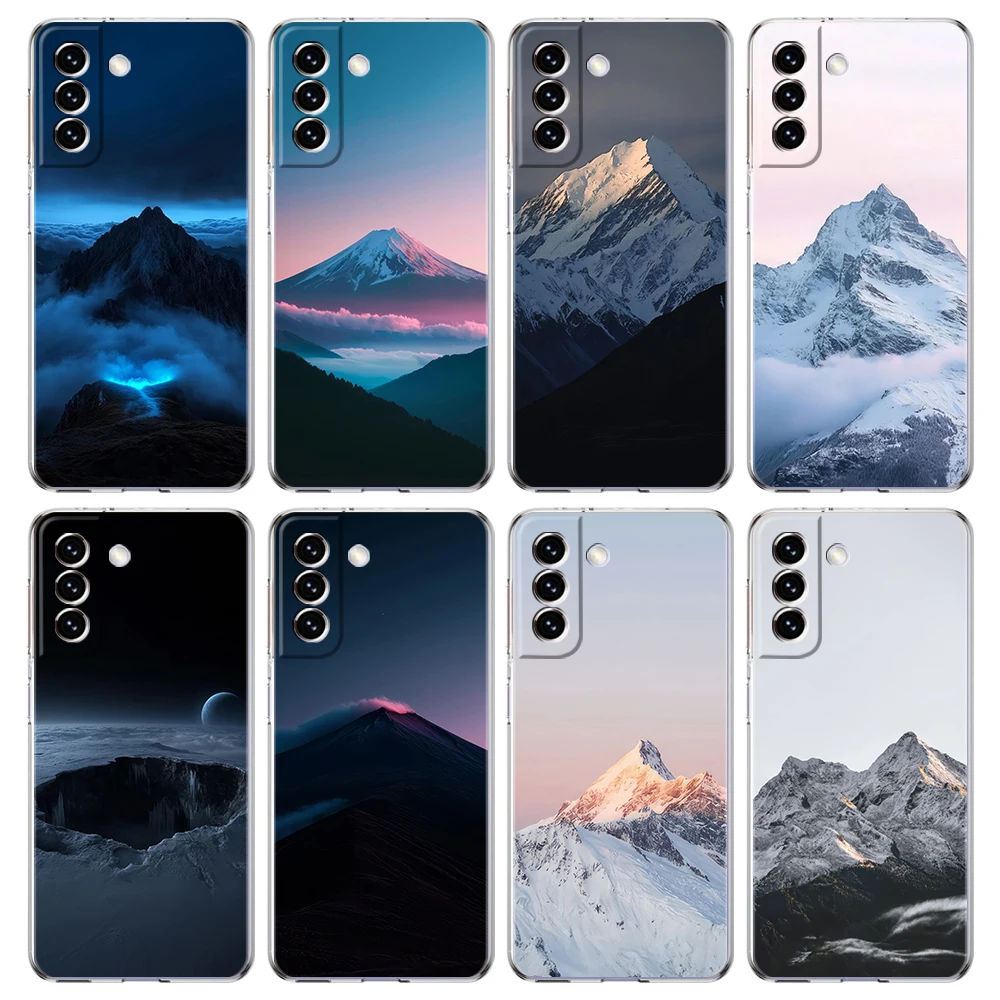 Phone Case For Samsung Galaxy S26 S25 S24 Plus S23 FE S22 S21 S20 Ultra 5G S10 Clear Cover Mountain Peak Brave Mount Qomolangma