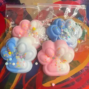 גדול שני צבע רך חמוד כפות חתול לסחוט צעצוע צעצוע דיונון גדול רגליים בנות ילדים מתנות ילד צעצוע squishy צעצוע pisishy למבוגרים