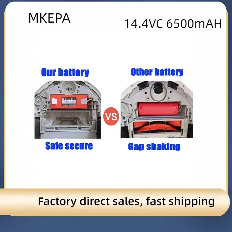 Kepah 14.4V 6500Mah Li-Ion Batterij Robot Stofzuiger Onderhoudsonderdelen Roborock S50 S51 S55