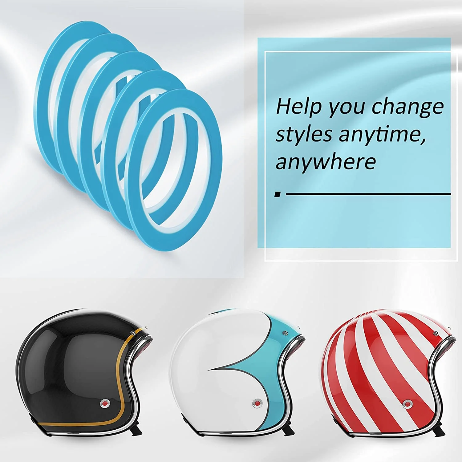 Fine Line Tapes 1/8 Inch 3mm Vinyl Fine Line Masking Tape for Curves Automotive Car Painter, 33 Meters for Each Roll TQ