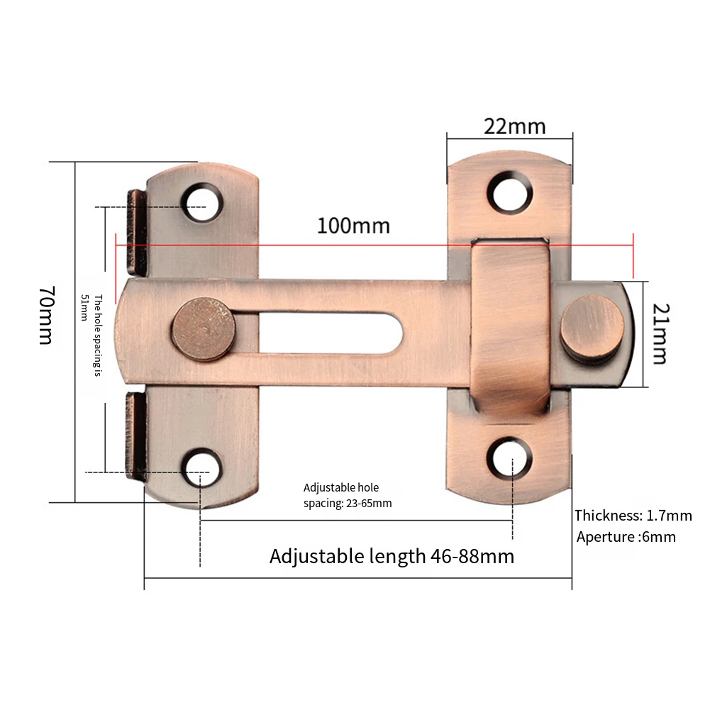 Door Reinforcement Door Bolt Door Hasp Elegant Appearance Hassle-free Setup Long-lasting Use Quick Installation