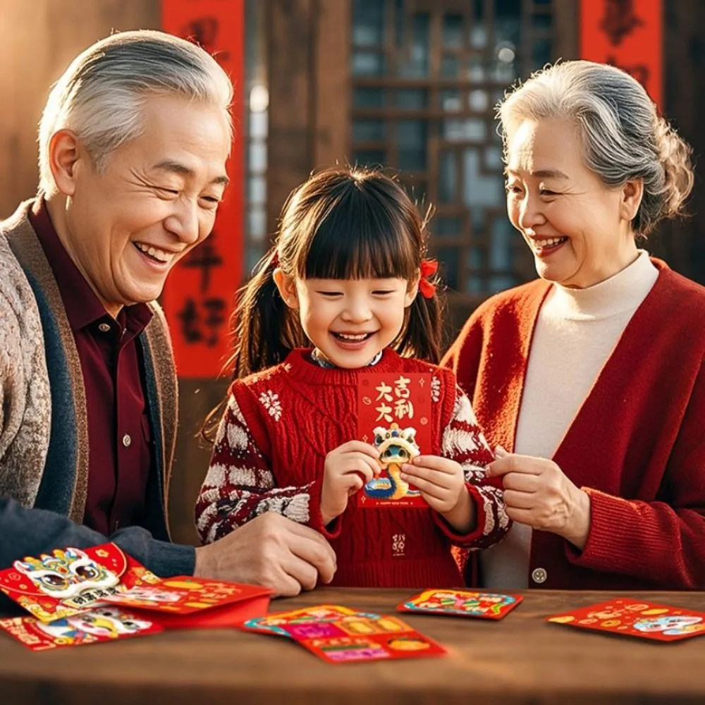 Chinese 3D New Year Red Packet Best Wishes Spring Festival 2025 Year Red Envelope Blessing HongBao Lucky Red Pockets