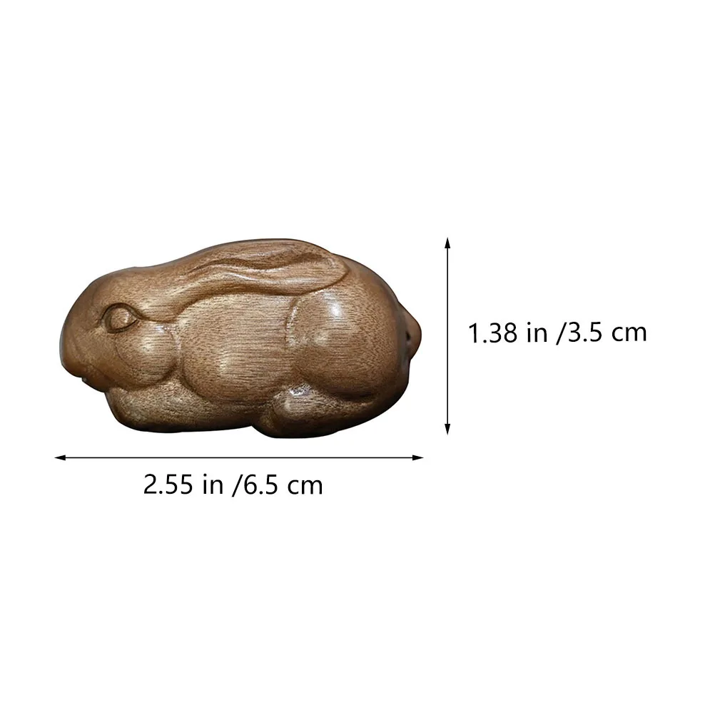 

Premium Wooden Bunny Figure Delicate Wood Craft Decor Creative Small Carved Desktop Bunny Ornament Wooden Adorn