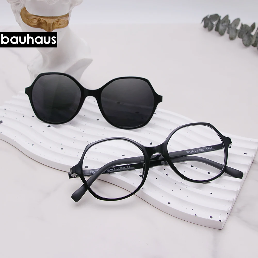 X3196 2 In 1 New Style Magnet Clip On Glasses Frame Trend Polarized Sunglasses For Men 2022 Optical Computer Glasses UV400