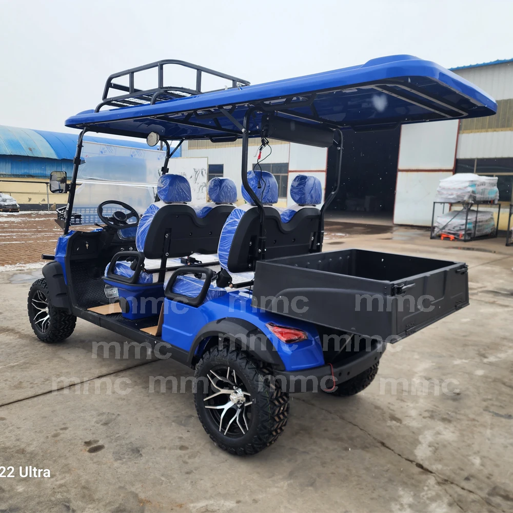 CE Certification Electric 5000W High Power Motor Golf Cart 72V Lithium Battery 2/4 Seater UTV Golf Carts with Cargo Box