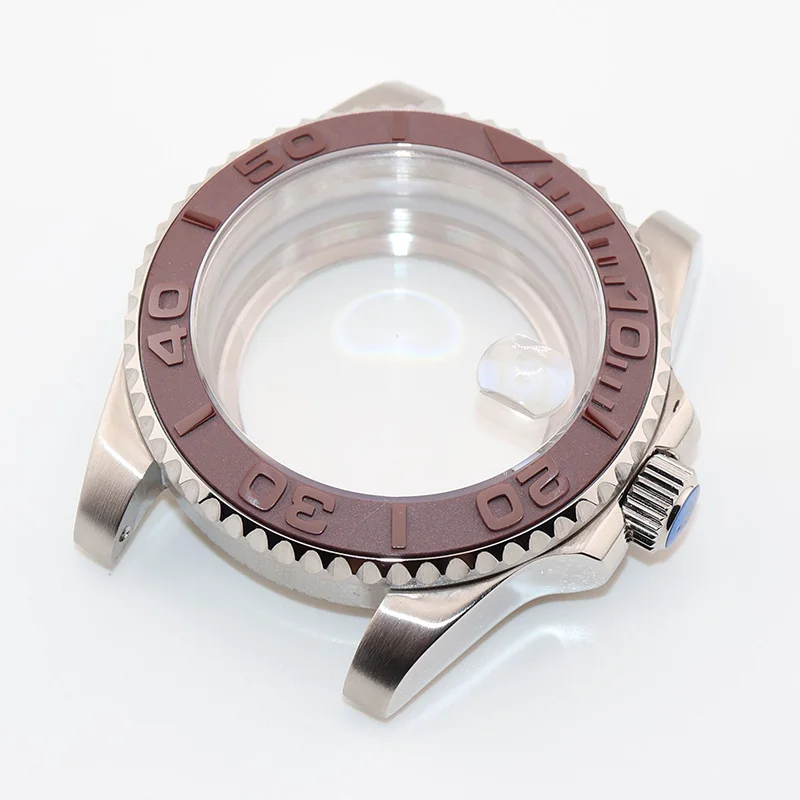 40MM Silver Yacht Master NH35 NH36 NH34 Watch Cases for Seiko Mod Automatic Mens Wristwatc Replacement Parts