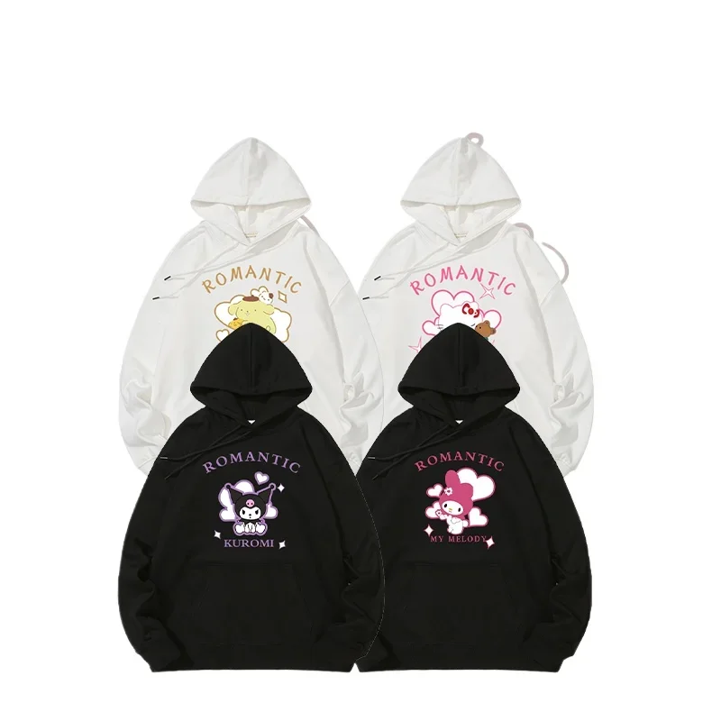 Sanrio Hooded Sweater Spring/Autumn Pompom Purin Cinnamoroll Mymelody HelloKitty Anime Jacket Cute Couple Clothes Hoodies