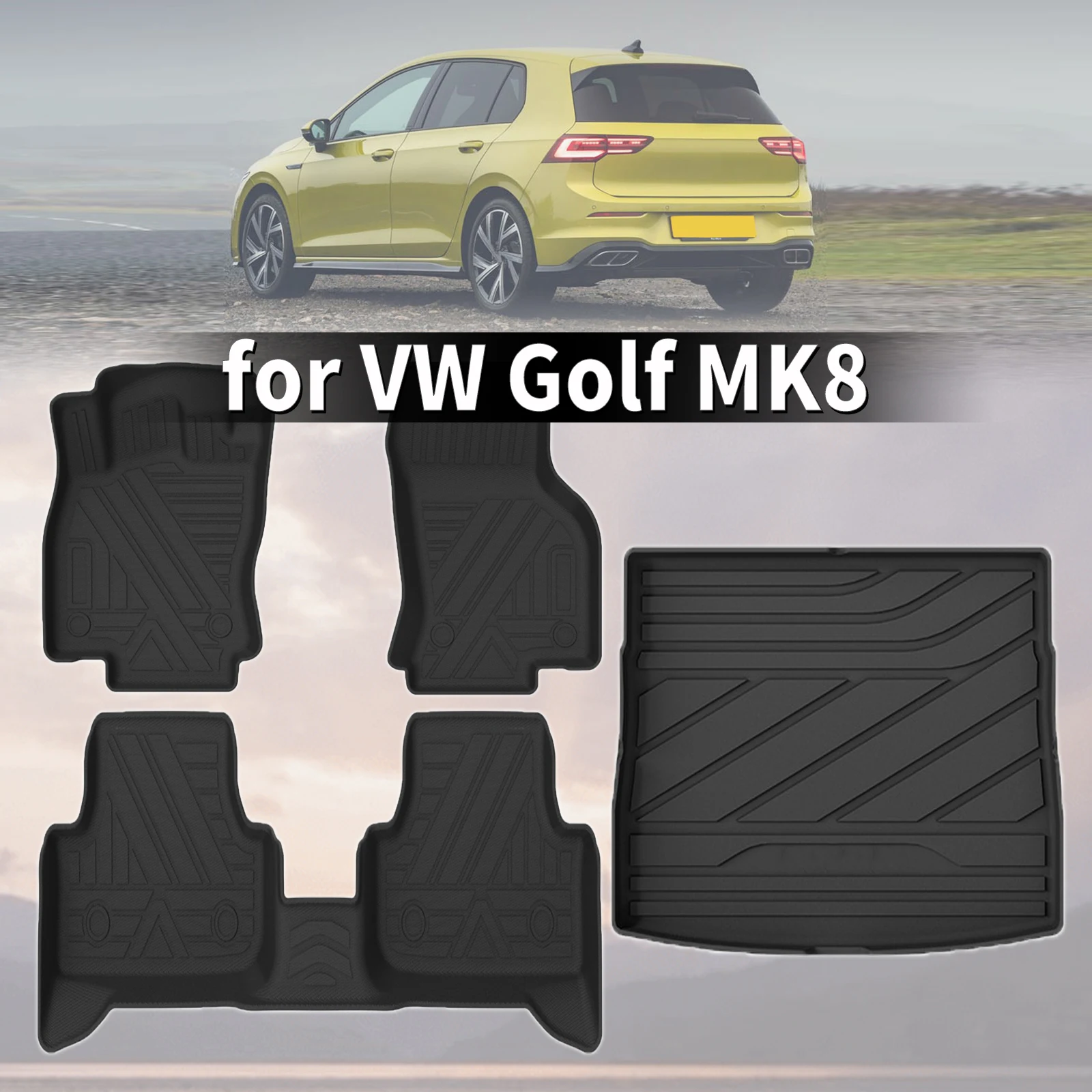 

for VW Golf 8 MK8 2021-2026 3D Maxpider Style TPE Floor Mats Full Coverage Heavy Duty All Weather Accessories