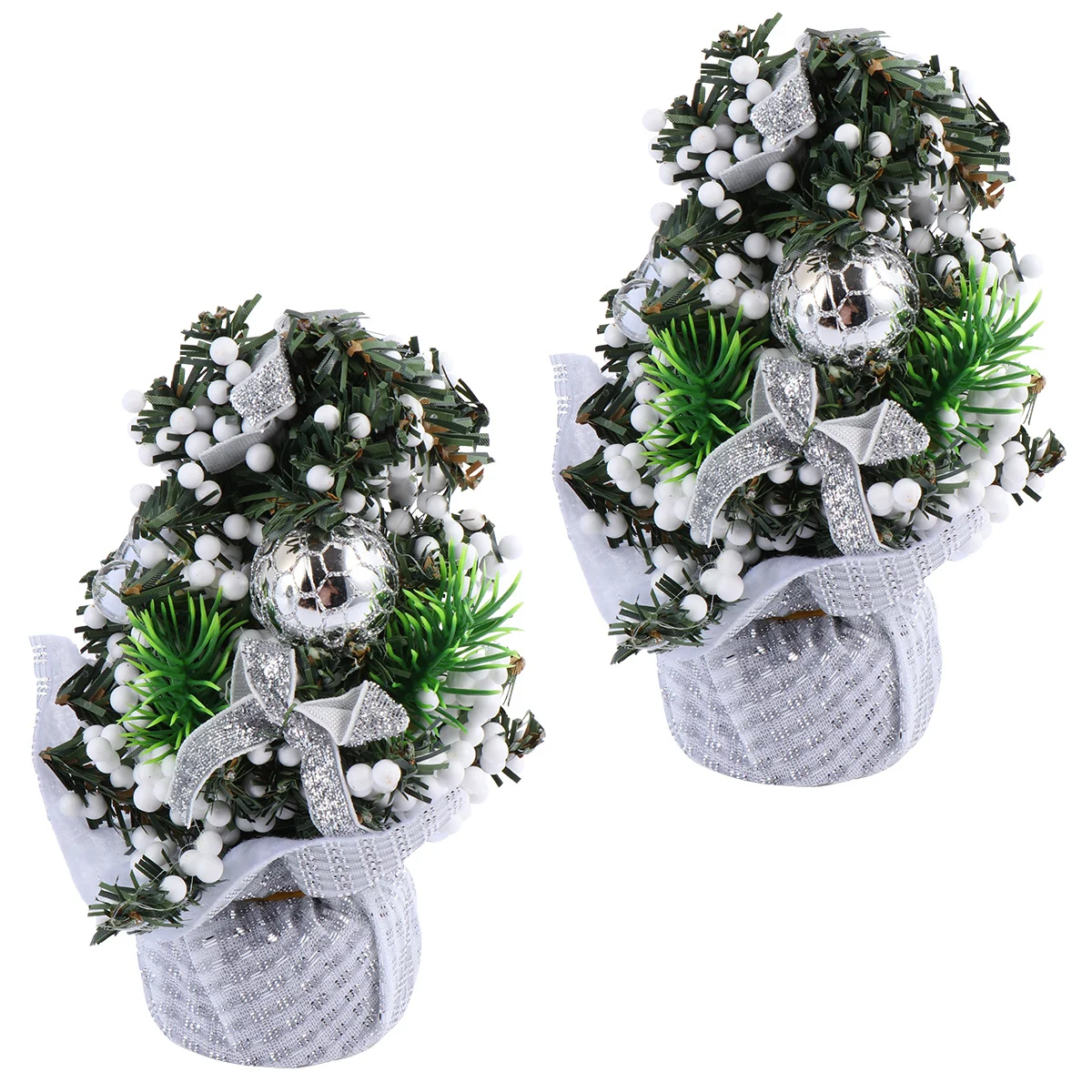

2Pcs Mini Christmas Tree Unique Gift Idea Realistic Shape Decorative Small Xmas Tree for Holiday Home Decoration