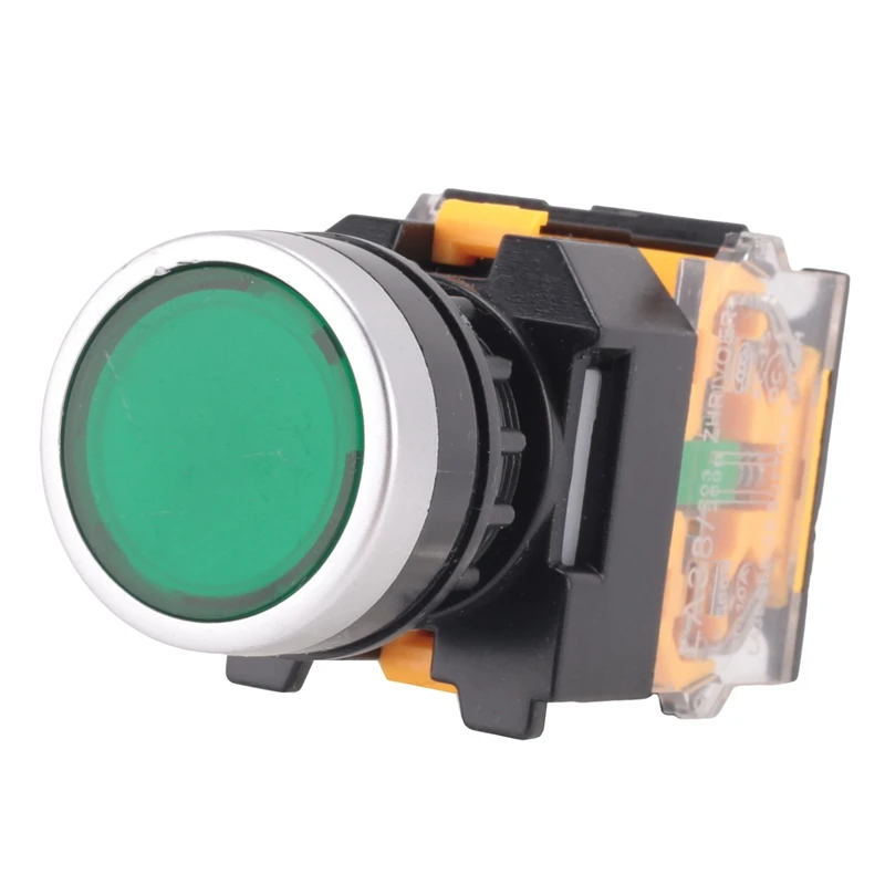 Promoção! 2 pces LA38-11/203 botão momentâneo interruptor de imprensa de energia resistente, 1 pces vermelho & 1 pces verde