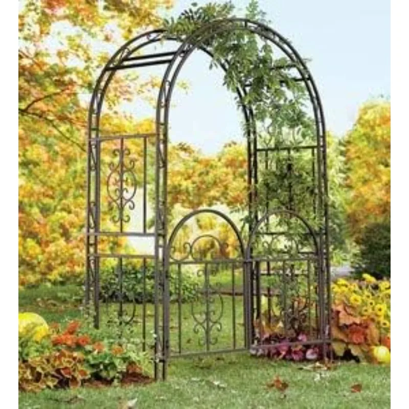 Arch Metal Outdoor Garden Arbor Double Gate | Montebello 84