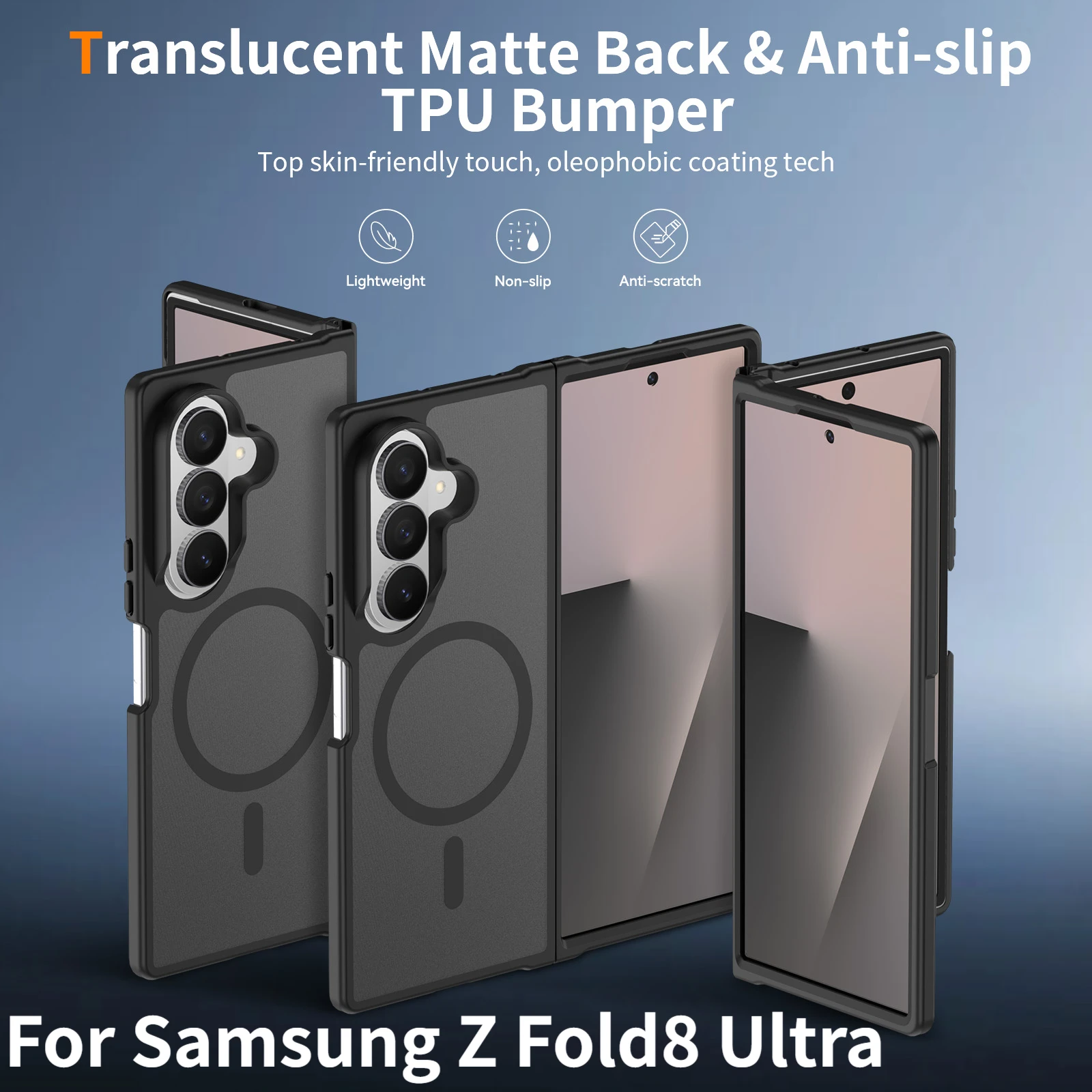 For Samsung Z Fold 8 Ultra Magnetic Phone Case, Shock Resistant And Compatible With Magsafe Anti Fingerprint Tactile Design, En