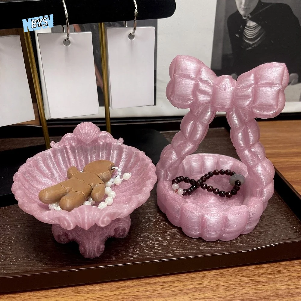 

Элегантный 3D-печатный поднос для украшений в стиле барокко, декоративный держатель для колец в форме дивана, креативный поднос для украшений в форме милой ракушки