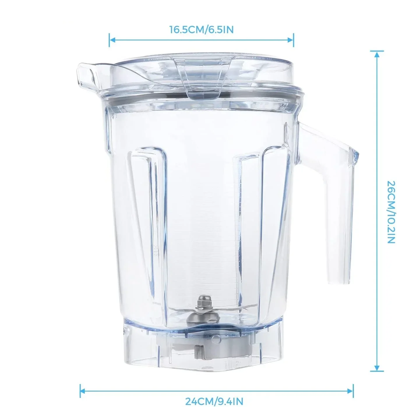 Replacement 64oz Low Profile Blender Container with Blade and Lid Kit fit for Vitamix A3500 Ascent Series Self-detect 63126